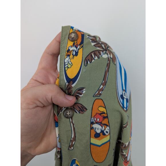 Disney Hawaiian Casual Button Down Shirt with Mid-Mod Tropical Pattern Men's XXL - Picture 6 of 6